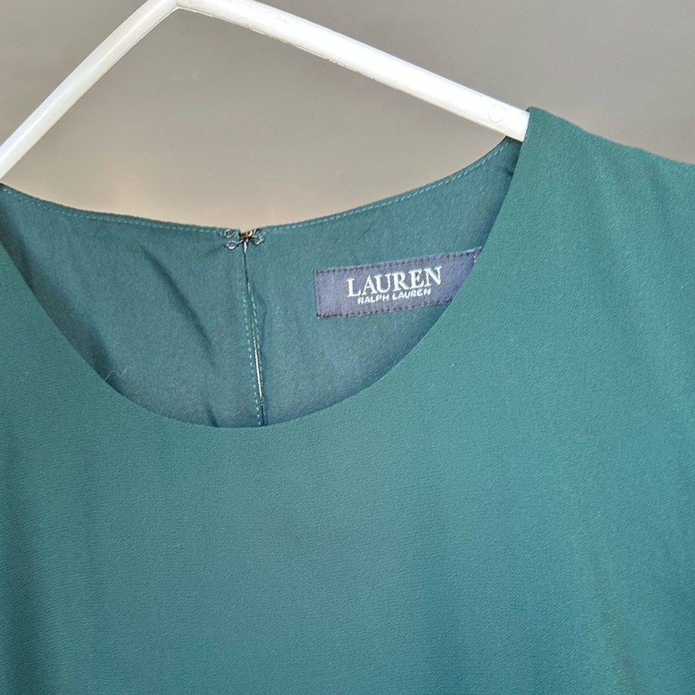 Green Dress Ralph Lauren Layered Dark Green Midi Dress View 4